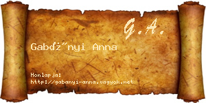 Gabányi Anna névjegykártya